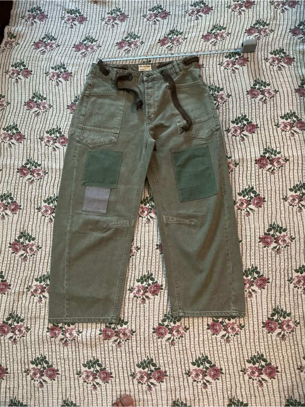 We The Free Olive Patchwork Wide-Leg Jeans - Picture 4 of 4